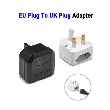 

EU 2pin To UK 3pin Power Plug In Adaptor Converter European To British Travel Adapter with 5A Fuse AC Electrical Plug Socket