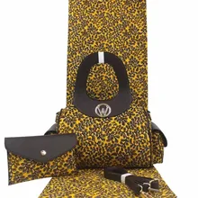 Африканская ткань Анкара ткань Африканская настоящая восковая печать хлопковая ткань 6 ярдов африканская вощеная ткань принтом с 2шт Женская сумочка TN-A14