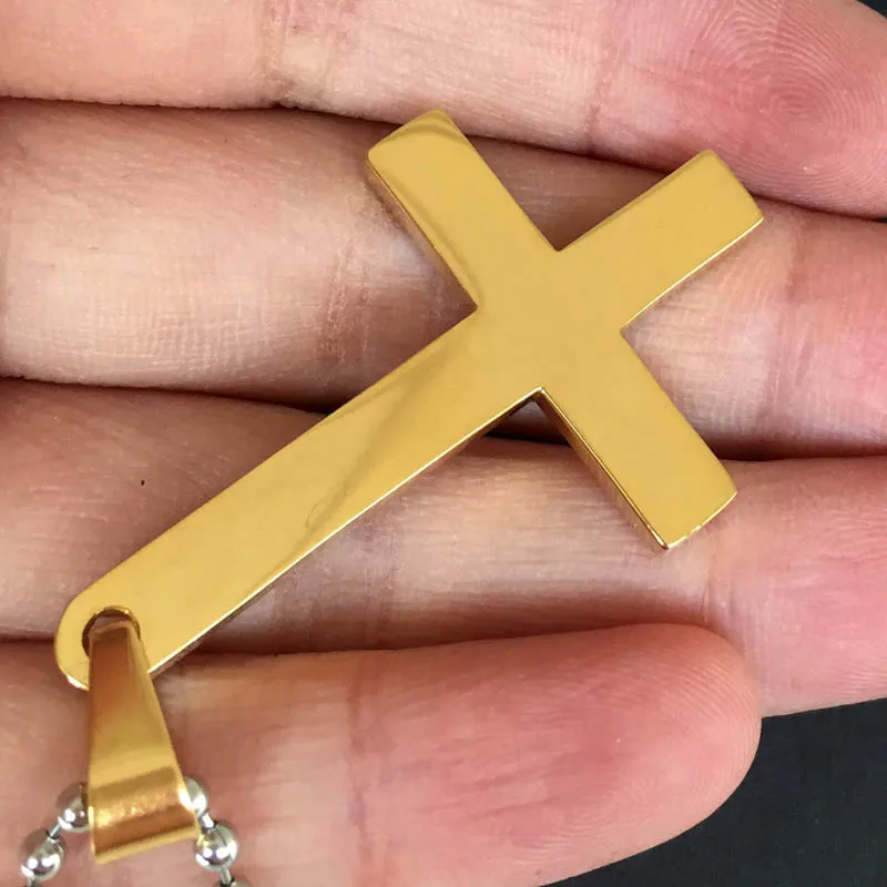Золотое колье из нержавеющей стали с подвеской в виде дьявола|satanic jewelry|cross pendant