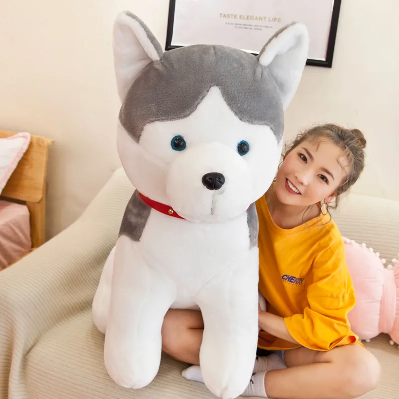 35 70cm Big Husky Stuffed Animals Toys New Cute Dog Plush Toys Sitting