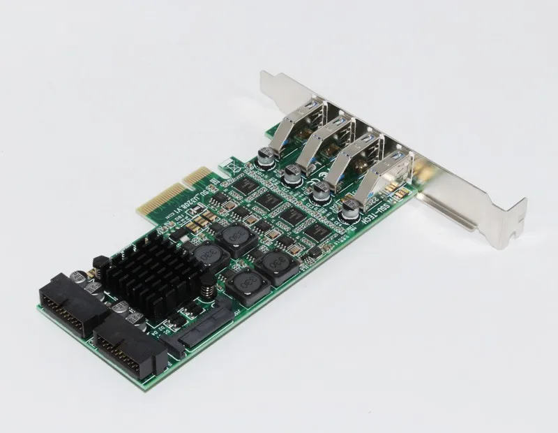 USB 3,0 PCI-E Плата расширения рейзер 8 портов USB3.0 PCI Express карта 19 Pin USB 3,0 адаптер SATA разъемы питания для серверной камеры