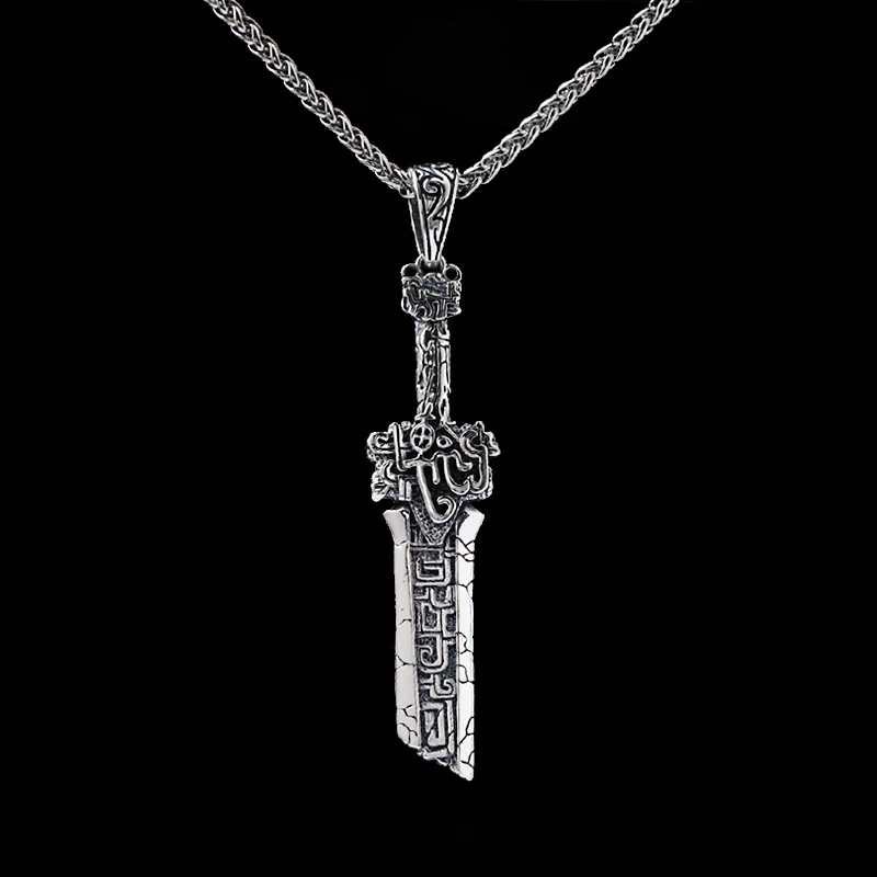 [Acciaio Inossidabile 316L] Moda Spada Rotta Personalità Prepotente Puro Fatto A Mano Collana Da Uomo Pendente Regalo Di Compleanno
