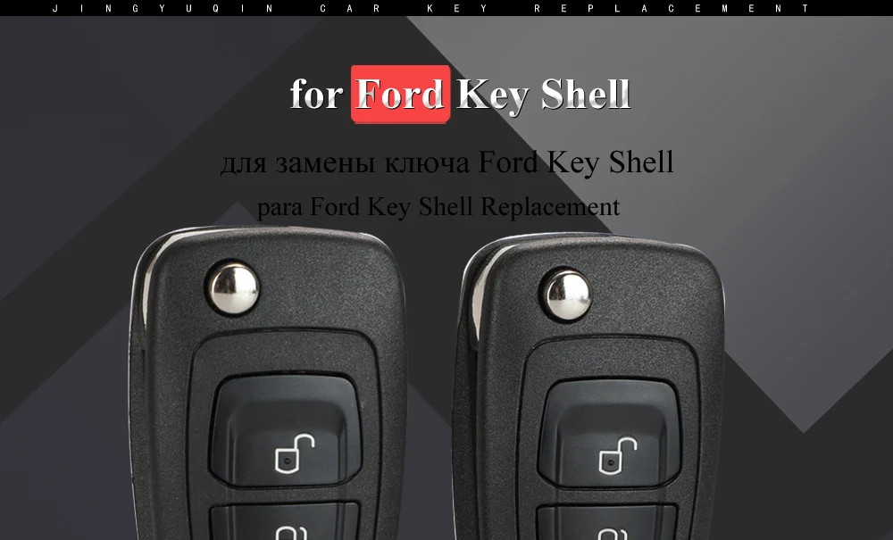 Keyforkess Flip pieghevole chiave a distanza Shell Car Key Cover 3 pulsanti per Ford Focus Mondeo Fiesta 2013 Fob custodia Auto con lama HU101 - H42c9490422ae40eabe6a6524e3065ee2i