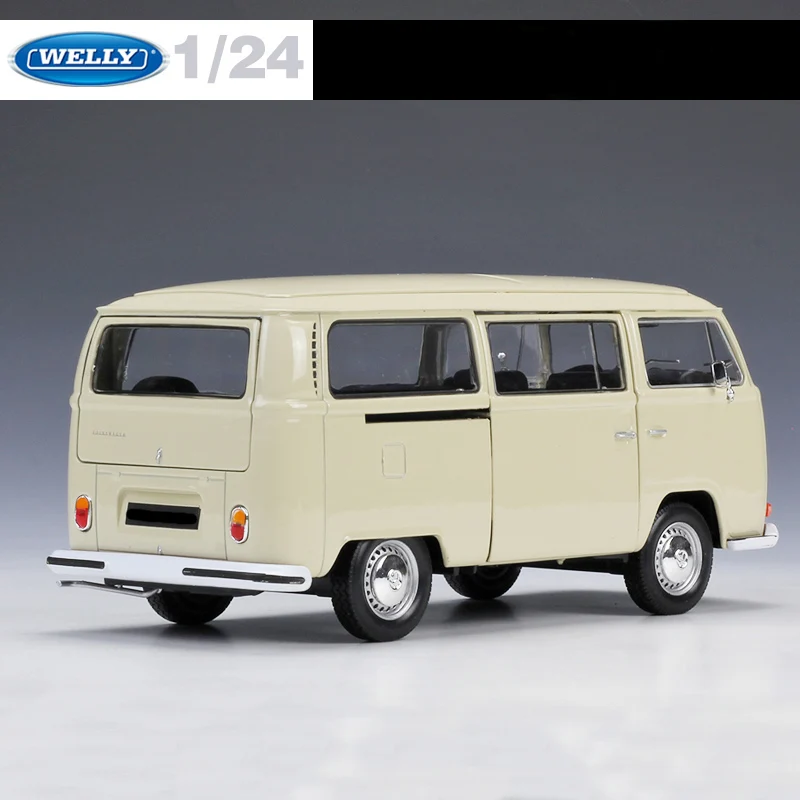 Модель игрушечного автомобиля Welly 1:24 металлический фургон с ретро принтом