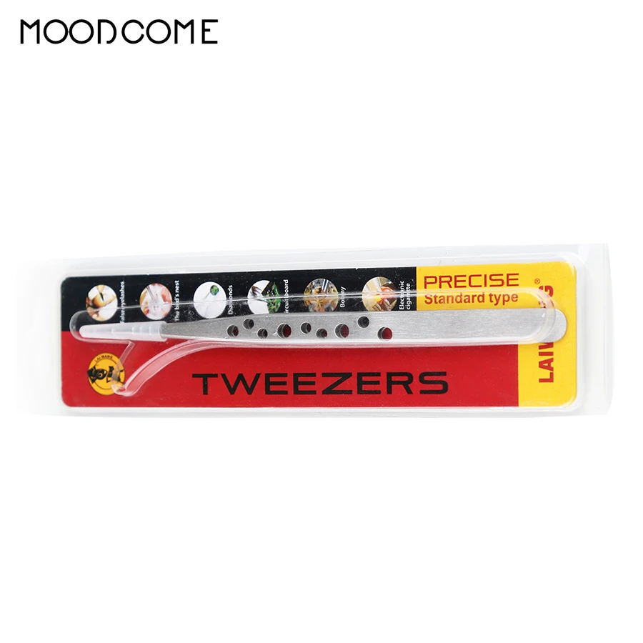 

1Pcs Eyebrow Tweezer Eyelash Extension Tweezers Superhard Anti-Static Curved Straight Tip Multi-function Repair Eyebrow Eyelash