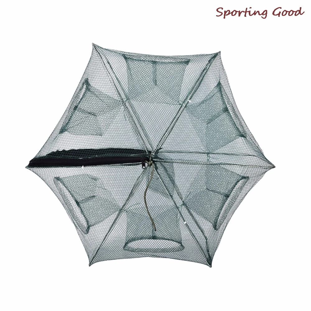 1PCS Nylon Automatic Folding Fishing Net Minnow Shrimp Cage Foldable Crab Fish Trap Cast Net Cast Fishing Network