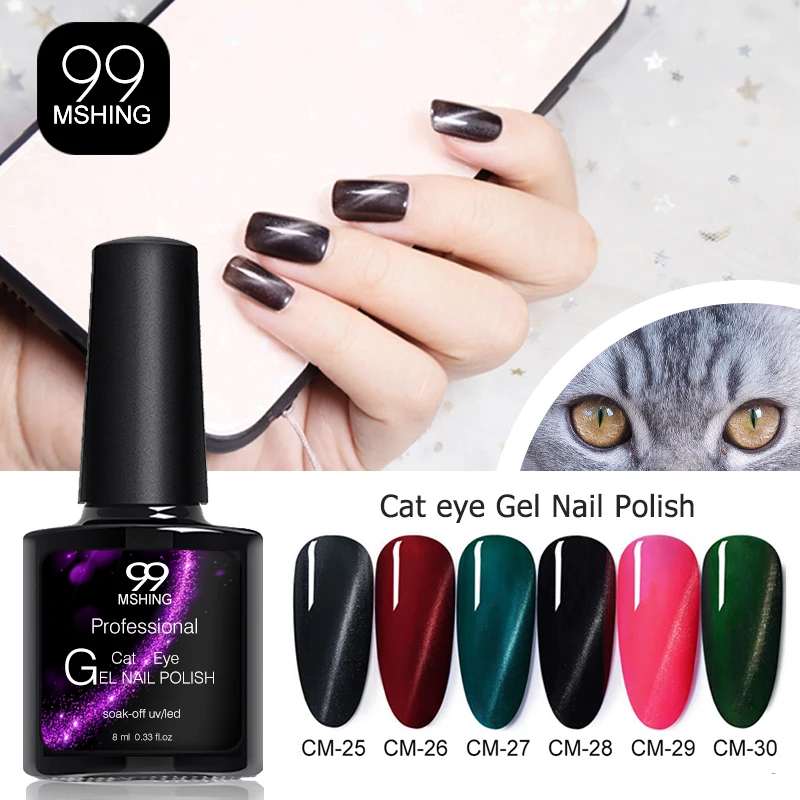 УФ-гель для ногтей кошачий глаз Гель-лак es Nails Art замочить от УФ-и светодиодных перманентных эмалей кошачий глаз Магнитный мерцающий Гель-лак
