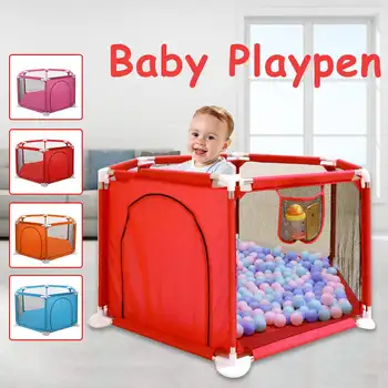 

Baby Playpen Portable Fencing For Children Folding Safety Fence Barriers For Ball Pool Child Travel Safety Gate 6 Panel Fence