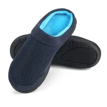 Г., мужские и женские тапочки теплые Вьетнамки с дышащей подкладкой из сетчатого материала зимние мужские Удобные однотонные плюшевые тапочки на плоской подошве# C