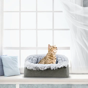 

Brand New and High Quality 2-in-1 Pet Cushion Bed Sleep House Soft Plush Anti Slip Puppy Dog Cat Kitty Mat Sleeping Cave Nest