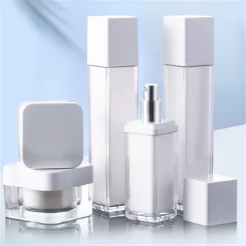

30ml/50ml/100ml Acrylic Cosmetic Bottle and Jars Plastic Lotion Hydrosol Bottle Face Cream Case Personal Care Travel Make Up Set
