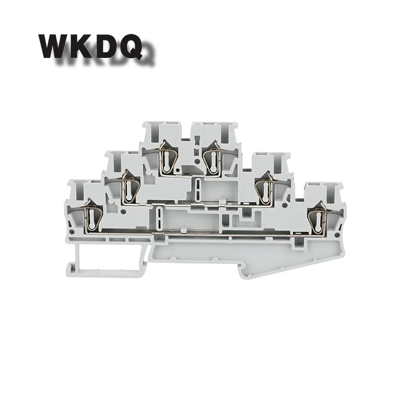 

10pcs ST-2.5-3L Type Wire Connector Spring Triple Level Din Rail Terminal Block 500V 28A Screwless Conductors Connecters