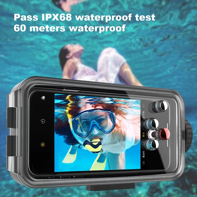 60M Underwater Phone Housing For Xiaomi 9 9Pro Smart mobile Phone Waterproof Protective bag Cover For Diving Swimming Surfing