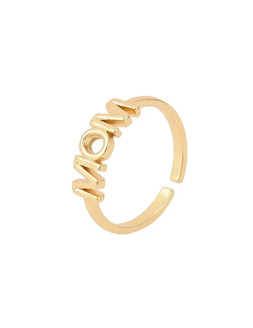 2021 Korean Female's AAA Zircon Ring Simple MOM Adjustable Opening Rings for Women Mother's Day Jewelry Gift 