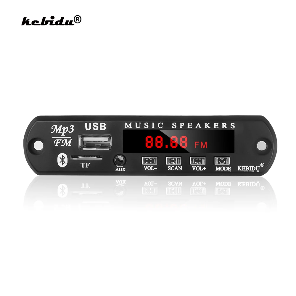 Mp3-плеер kebidu Bluetooth 5 в 12 В USB SD(TF) AUX FM Радио MP3 WMA декодер плата аудио модуль с пультом