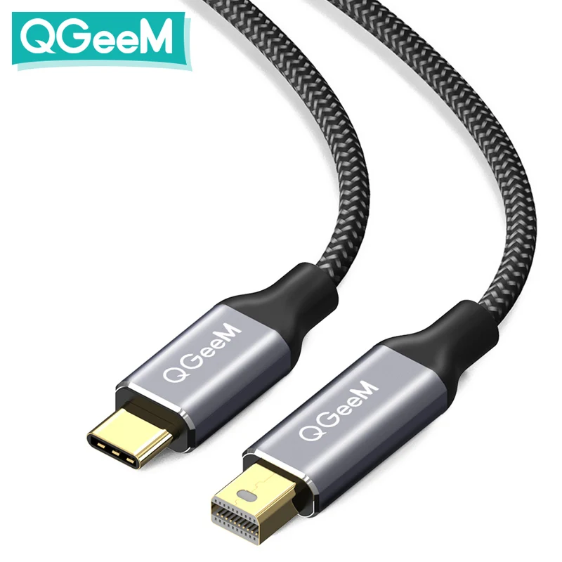Кабель QGeeM USB Type C 3 1 Для Mini DisplayPort DP 4K 60HZ HDTV конвертер адаптер для Macbook HuaWei Mate 10 Samsung S8