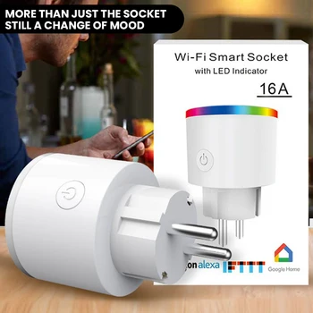 

Smart Socket Wifi Mobile Phone Timer Switch Socket Remote Remote Control Smart Power Statistics RGB Scene Light