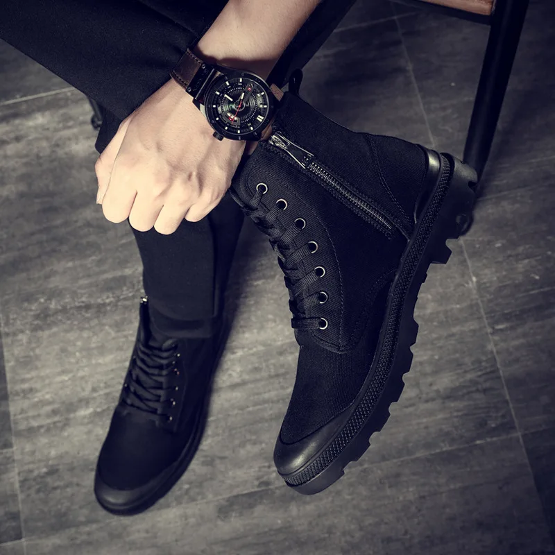 

Boots men's winter new plus velvet Martin boots. England non-slip boots snow boots men's fashion wild high men's boots