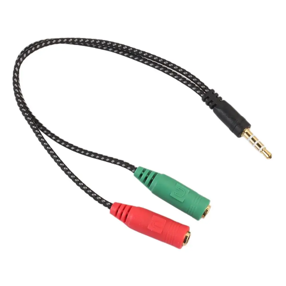 Portable Durable 3.5mm Jack Cable Headset Adapter Y Splitter Audio 2 Female To 1 Male For Laptop PS4 Phone Xbox One Earphone