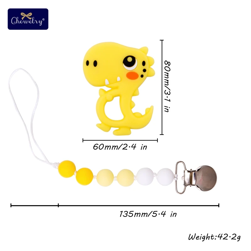 1 шт. Детские Силиконовые Прорезыватели грызунов Koala пустышка Клип цепь лиса Perle Силиконовые бусы для прорезывания зубов держатель соски силиконовые медсестры подарки - Цвет: Dinosaur
