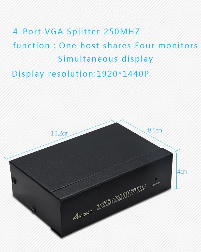HD VGA сплиттер 2 порта полоса пропускания дисплей одновременно 250 МГц Компьютер ТВ Сплит экран VGA одна минута два 250 МГц