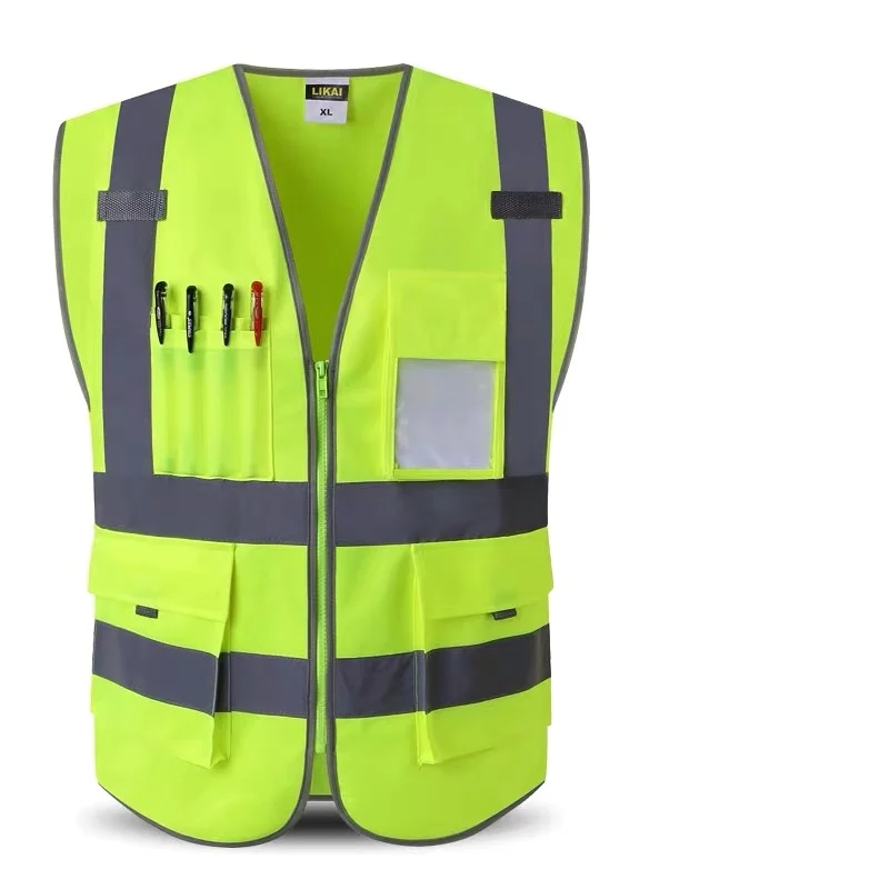 

2020 New Reflective Vest Mesh Breathable Construction Safety Protective Clothing Road Traffic Warning Fluorescent Vest