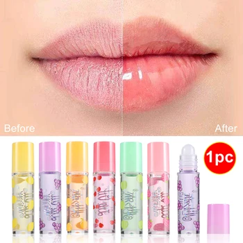 

Roller Ball Crystal Lipstick Moisturizing Colorless Fruit Lip Gloss Nutritious Lasting Shiny Lip Oil Essence Flowers Lip Tint