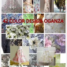 100 см* 140 см Винтажные белые цветы органза ткань платье Материал выгорает марлевые жаккардовые органза свадебное платье ткань