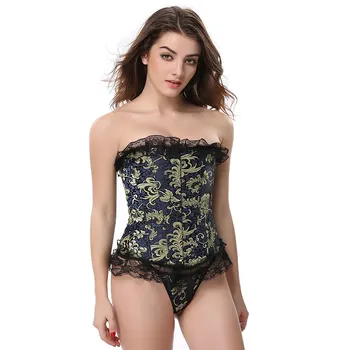 

Women steampunk clothing gothic Plus Size Sexy Corsets Lace Up boned Overbust Bustier Waist Cincher Body shaper corselet S-6XL