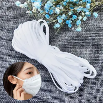 

0.5cm Width 10/50/100/200m Flat Elastic Band Stretch Rope for DIY Face Cover Handmade Covers Elastic Line DIY Accessories