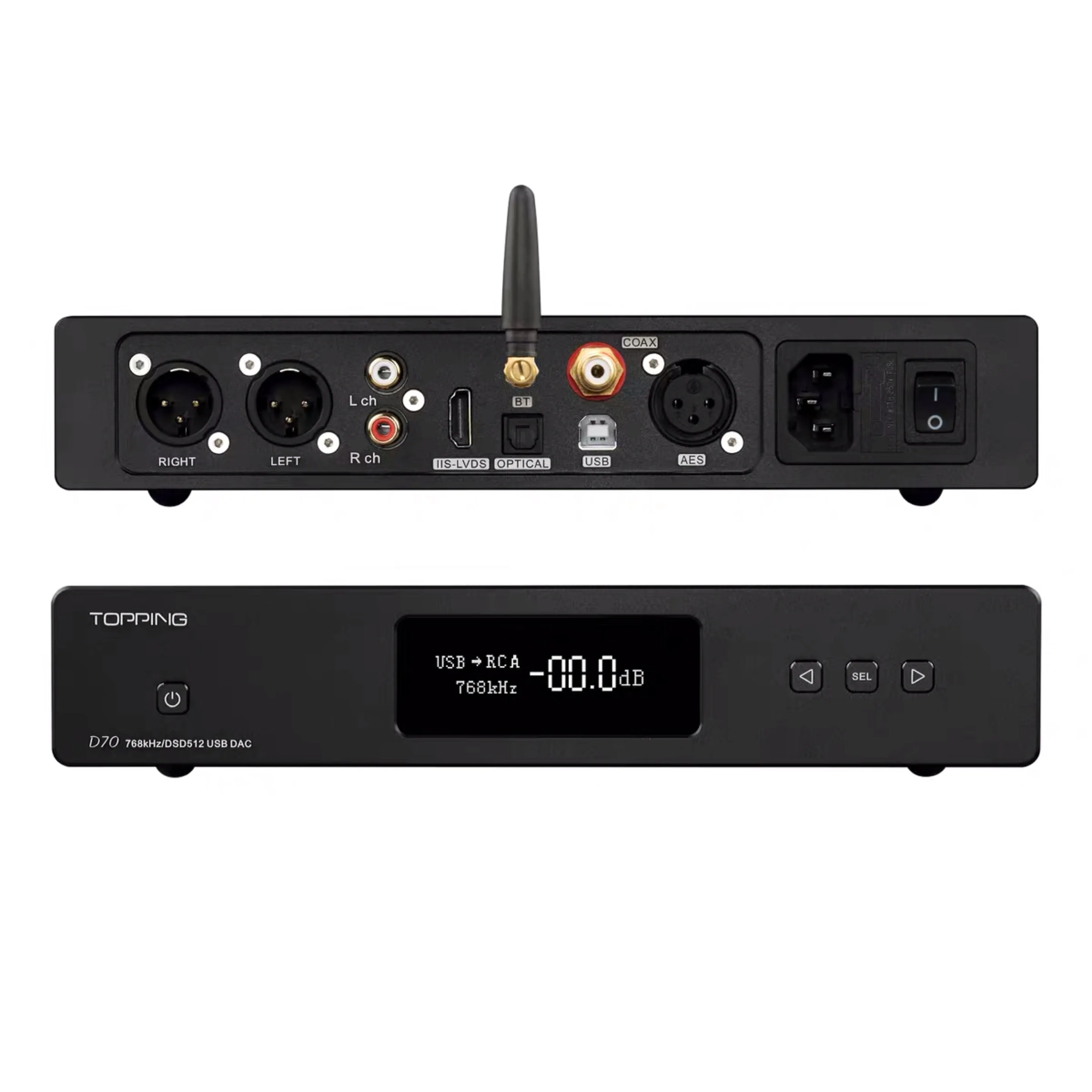 Топпинг D70 двойной AK4497 USB ЦАП XMOS XU208 DSD512 собственный CSR8675 AK4118 32 бит/768 кГц аудио