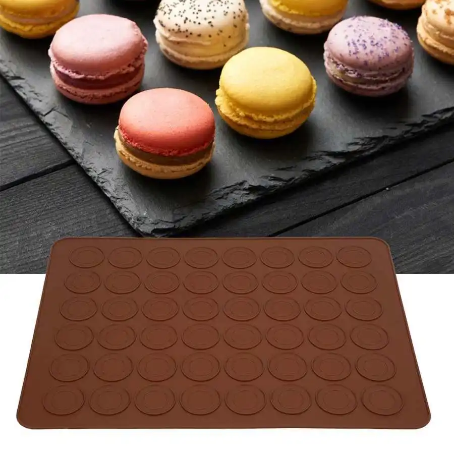 48 Holes Round Silicone Macaron Cake Pad Baking Tray Oven Non-Stick Mat Tools DIY Mold Bakeware Kitchen Accessory |