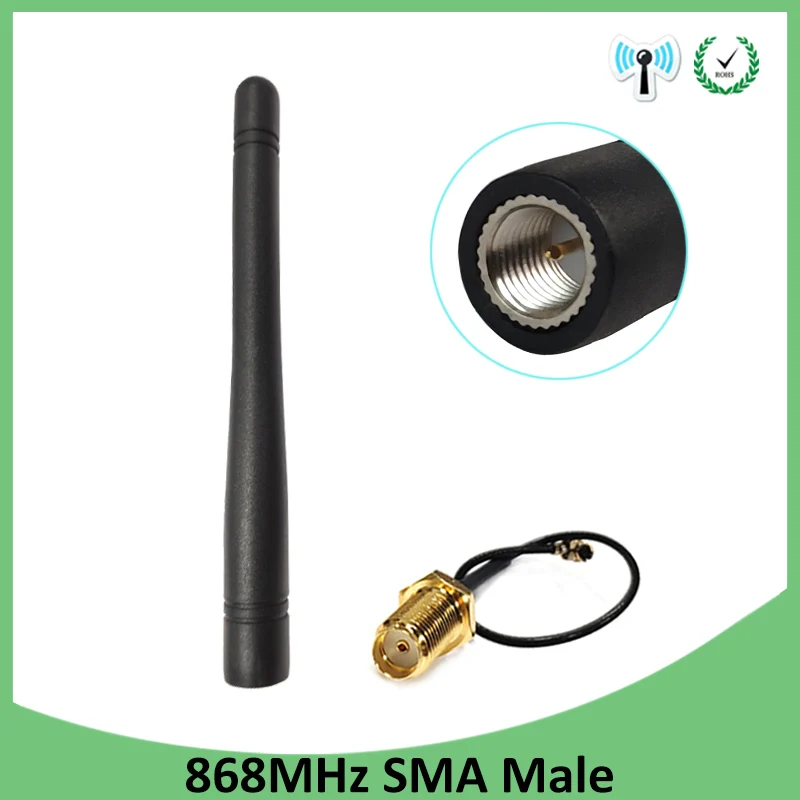 10 шт. 868 МГц 915 МГц телевизионные антенны 3dbi SMA разъем GSM 915 868 antena antenne + 21 см RP-SMA/u. FL косичка кабель