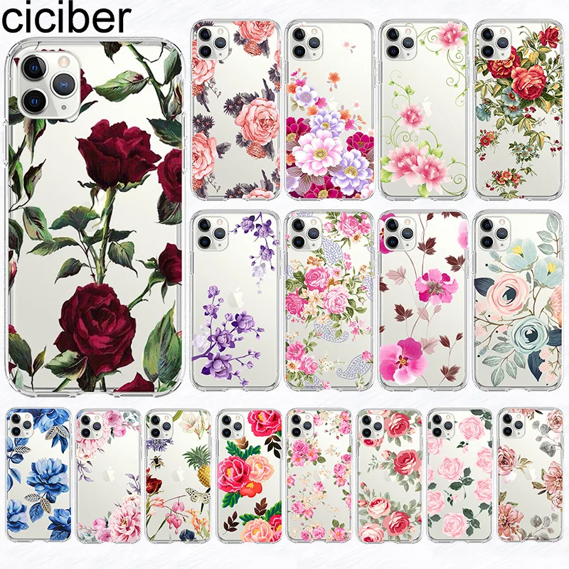 Ciciber чехлы для телефонов iPhone 11 чехол Iphone XR Pro XS Max 7X8 6 6S Plus 5S SE цветок роза