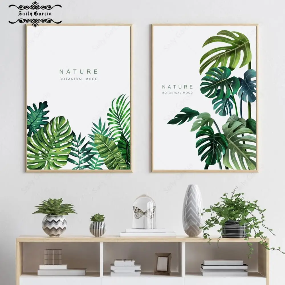 

Tropical Monstera Leaves Plant Canvas Painting Nordic Posters and Prints Wall Art Pictures for Living Room Home Interior Decor