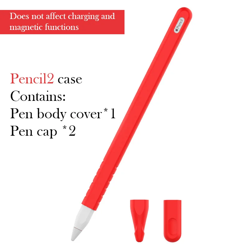 Красный Чехол для Apple Pencil 2-го поколения для Apple Pencil 2 держатель Премиум силиконовый чехол для iPad Pro 12,9 11 дюймов ручка - Цвета: Красный