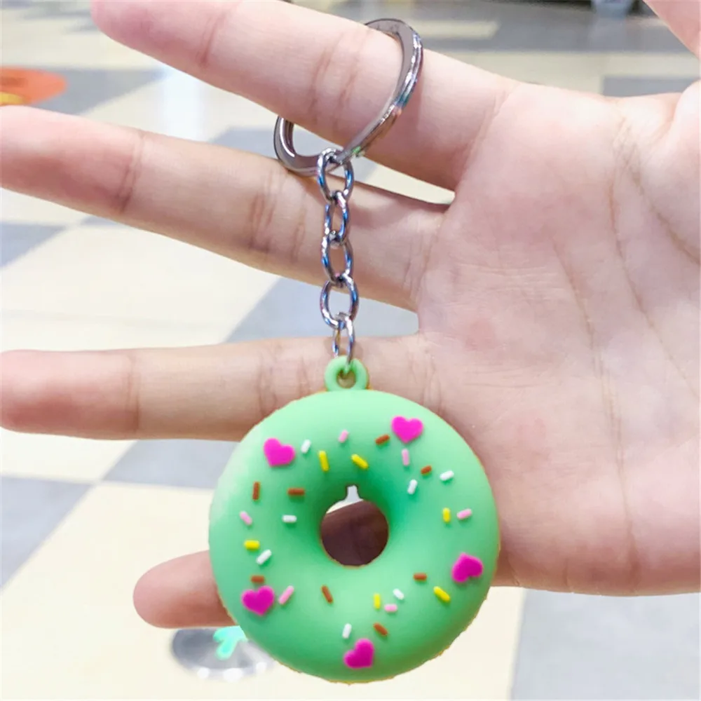 TOXI Porte-clés en forme de donut de dessin animé en PVC - Porte-clés  créatif en forme de donuts - Accessoire de voiture
