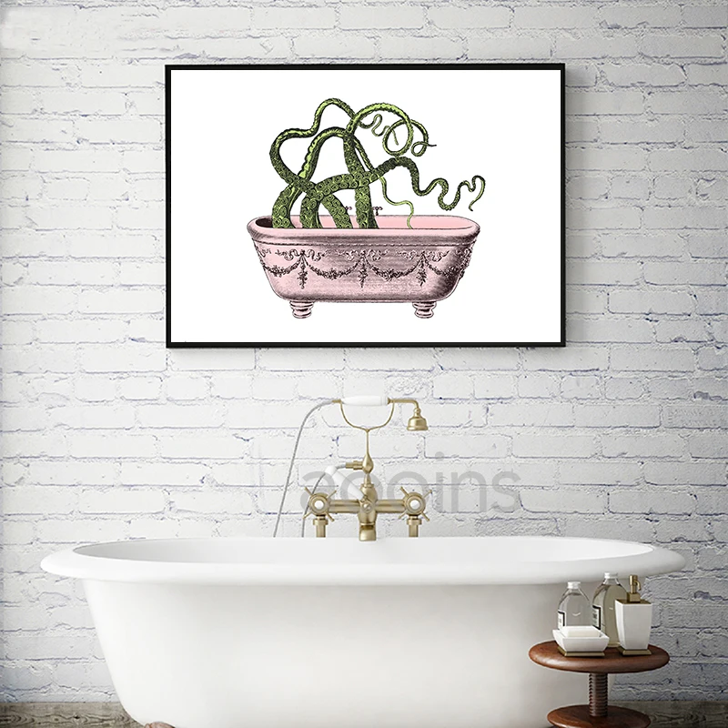 Quadro Su Tela JEAWA Con Polpo E Occhiali Da Sole – Decorazione Artistica Moderna Per Soggiorno, Camera, Bagno, Ufficio