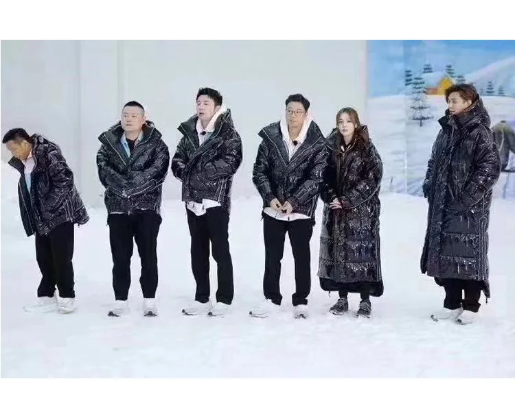 COUPLE'S зимний Яркий пуховик для женщин, плотное х-длинное и короткое яркое кожаное пальто