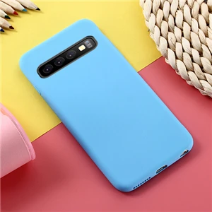 Чехол TRISEOLY для samsung Galaxy S10 5G чехол простой сплошной цвет мягкий силиконовый бампер чехол для samsung Galaxy S10 Plus S10e чехол - Цвет: d