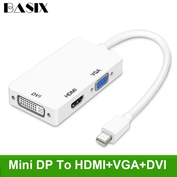 

Mini Display Port to VGA HDMI DVI Adapter 3 In 1 Cable Thunderbolt Mini Display Port Converter For MacBook Air Pro Retina Mac