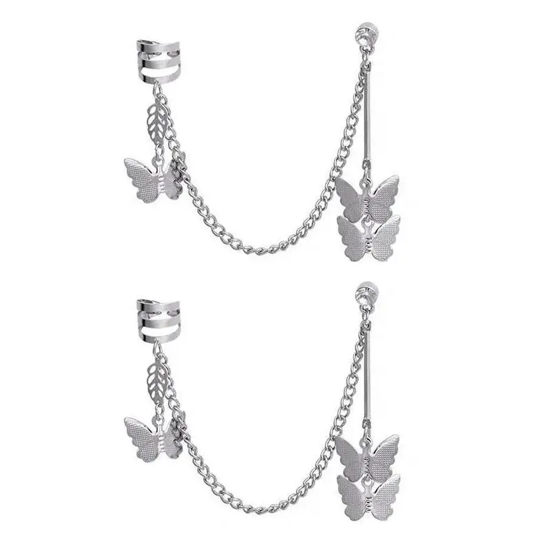 Новые Творческие Бабочка классный кулон Панк подвеска серьги Lucky Кольца Дружбы