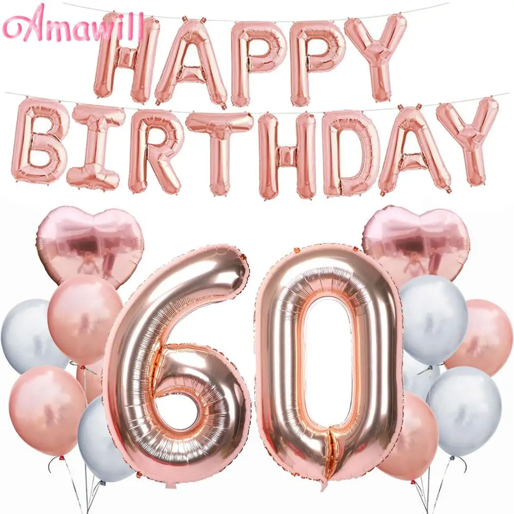 Amawill 70th День рождения украшения для взрослых из розового золота с днем рождения Фольга шар 70 лет принадлежности для юбилейной вечеринки 75D - Цвет: No.31