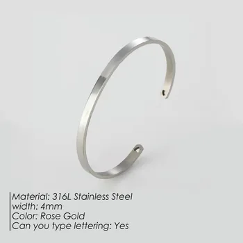 Three-tones Personalized Engrave Cuff 5