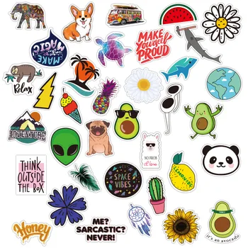 

40 Pink Girl's Artistic Travel Trolley Stickers Cute Waterproof Cool Guitar Skateboard Graffiti Stickers Bumper Stickers