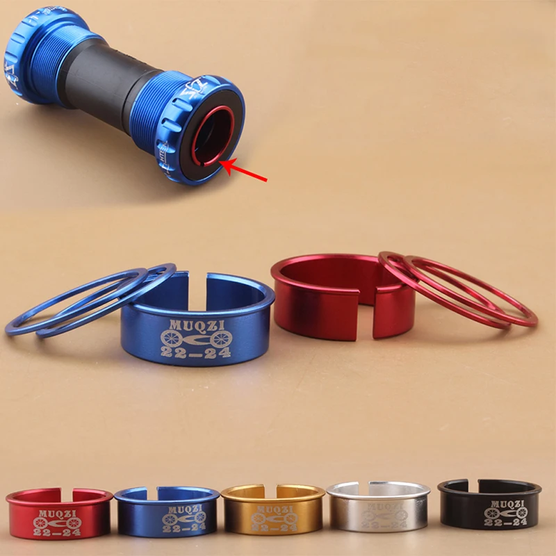 Bicycle Bike Bottom Bracket Adjustable Washer Adapter 24mm to 22mm BB