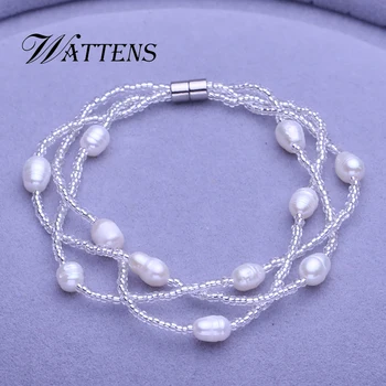 

Pearl jewelry Natural Pearl Bracelet White Pearl Bracelet For Woman Bohemia Romantic Wedding Party accessories gift wholesale