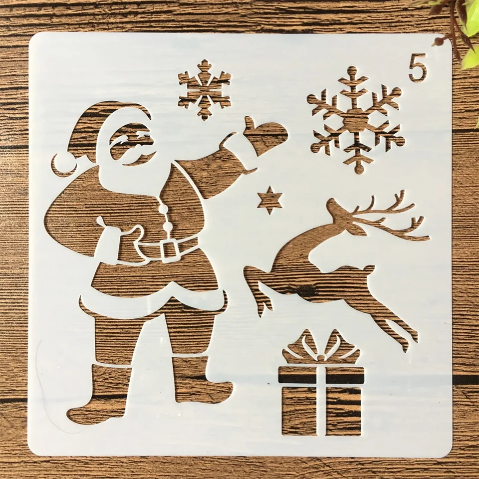 CODIRATO 16 PCS Pochoir De Noël En Plastique Dessin Au Pochoir Peinture