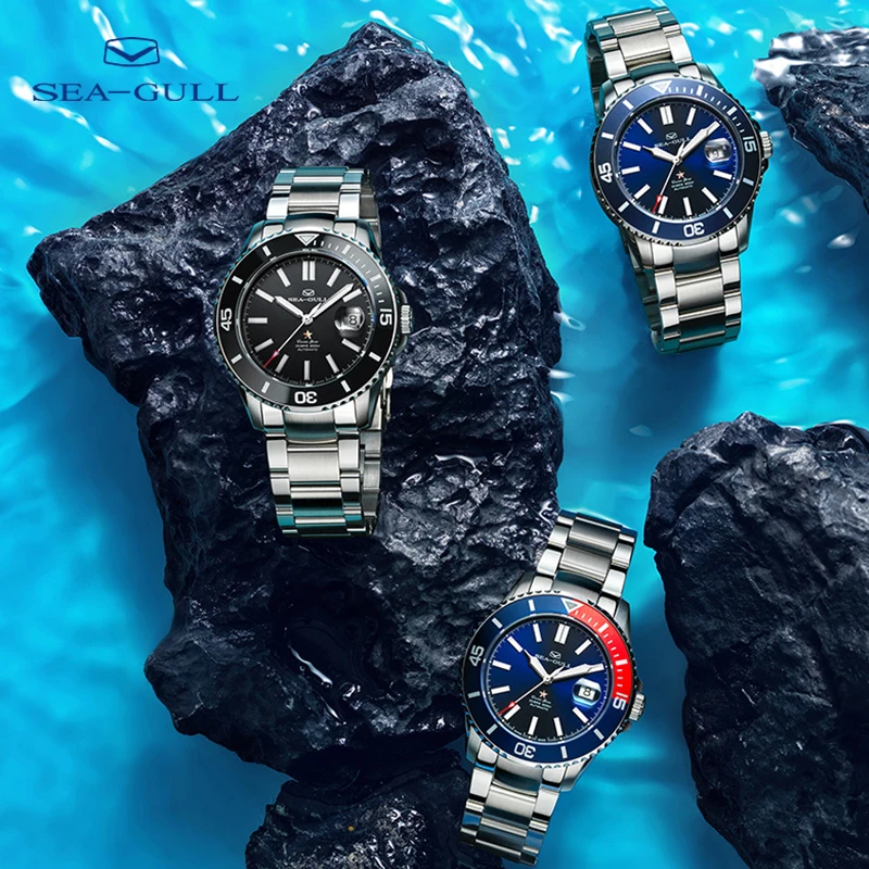 US $298.20 Seagull Watch Ocean Star Mens Automatic Mechanical Watch Rolex 200Meter Diving Watch Business Sports Waterproof Watch 816523