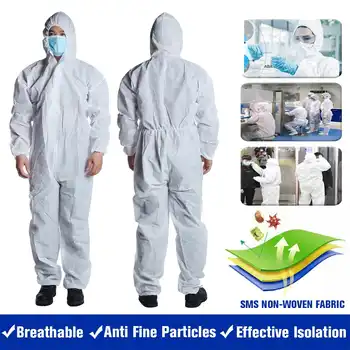 

Waterproof White Coverall Hazmat Suit Protection Protective Disposable Clothing Disposable Factory Safety Clothing Workwear
